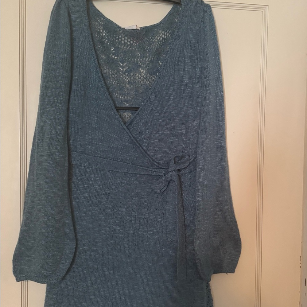 Tulle Teal Long Sleeve Dress